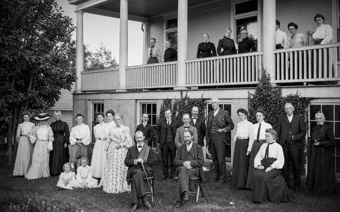 Dr. Edgar Day, Dr. Daniel Drake, and Idylease staff gathered outside the veranda