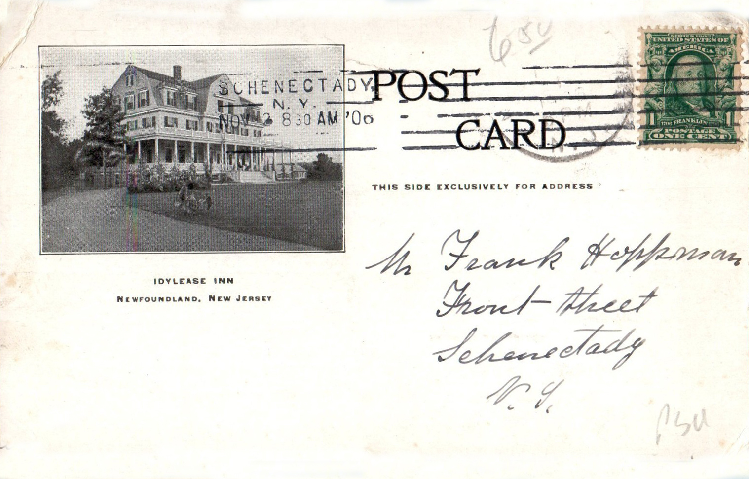 Pictorial postcard showing scenes near Clinton associated with an Idylease guest