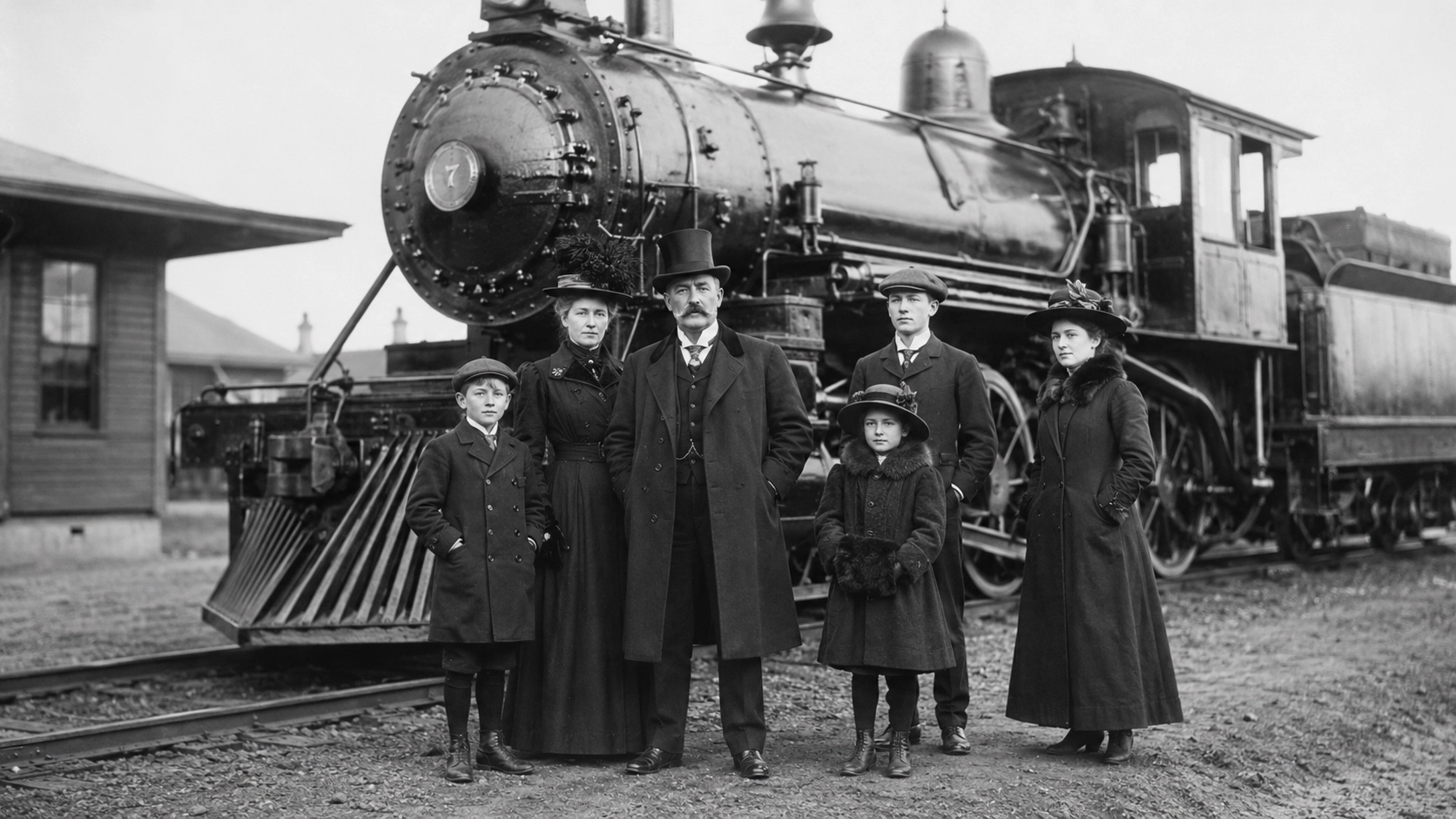 H. Montague Vickers represented through a railroad-era image connected to his work in railroad securities