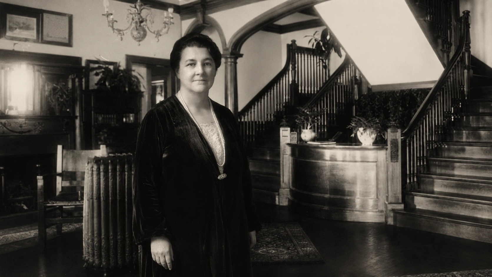 Mary Teresa Norton represented in the main lobby at Idylease in the late 1920s