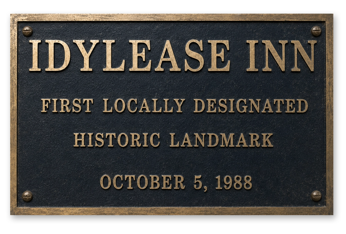 Idylease Inn first locally designated historic landmark plaque