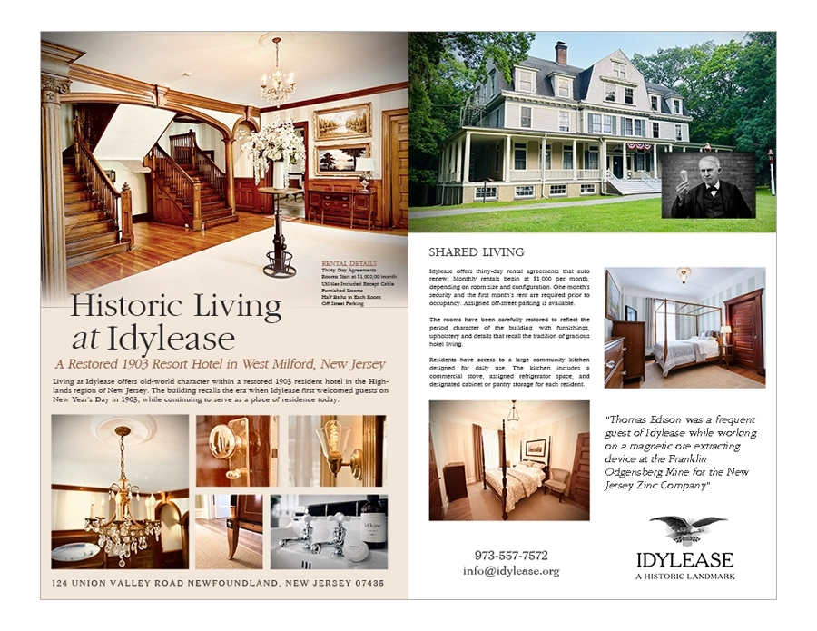 Historic Living at Idylease room information card