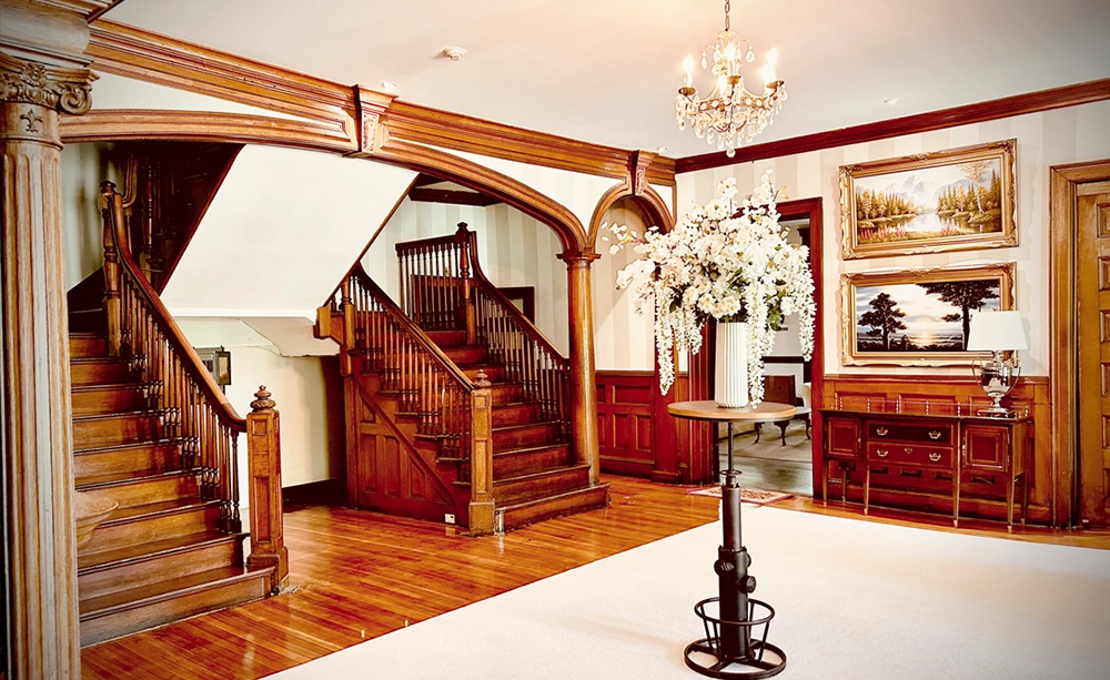 Idylease lobby entrance and parlor openings