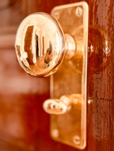 Historic door hardware detail at Idylease