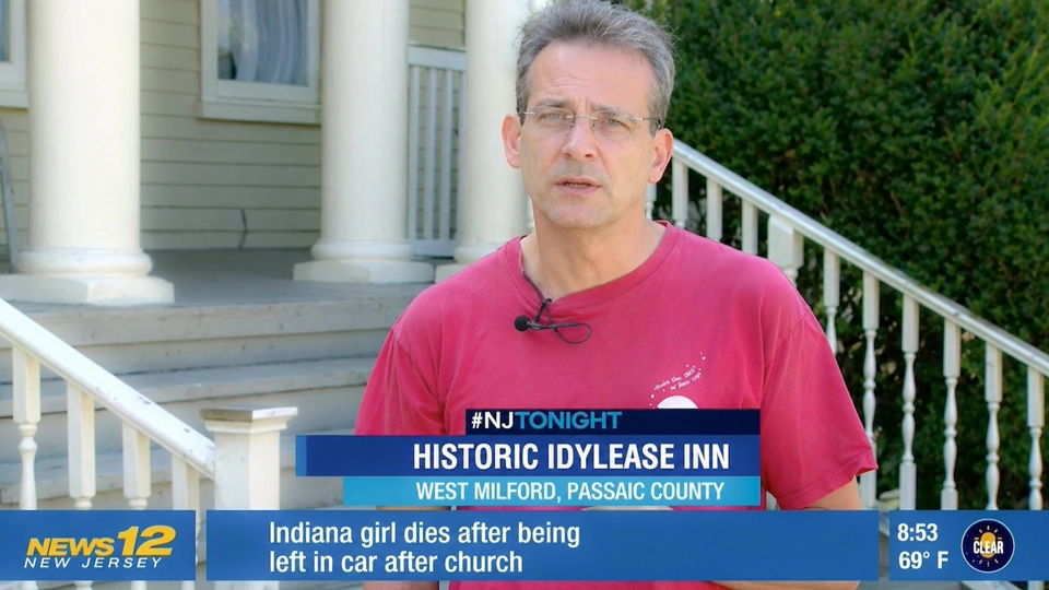 News 12 New Jersey interview with Richard Zampella on the front steps at Idylease about the historic inn and its stewardship